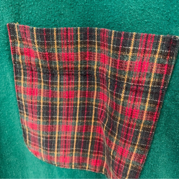 Vtg 1993 Looney Tunes Green Flannel Plaid Sleep Pajama Night Shirt Oversized M - Picture 11 of 13